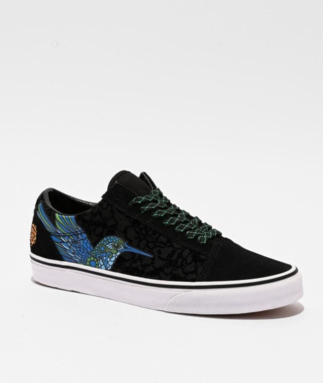 Vans Old Skool Dia De Los Muertos Black & Blue Skate Shoes, foto 2